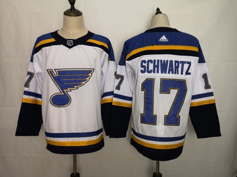 Men's St. Louis Blues Jaden Schwartz #17 White Breakaway Player Jerseys