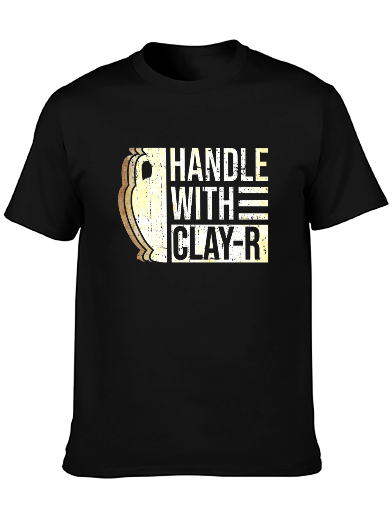 Handle With Clay-R Black Graphic T-Shirt
