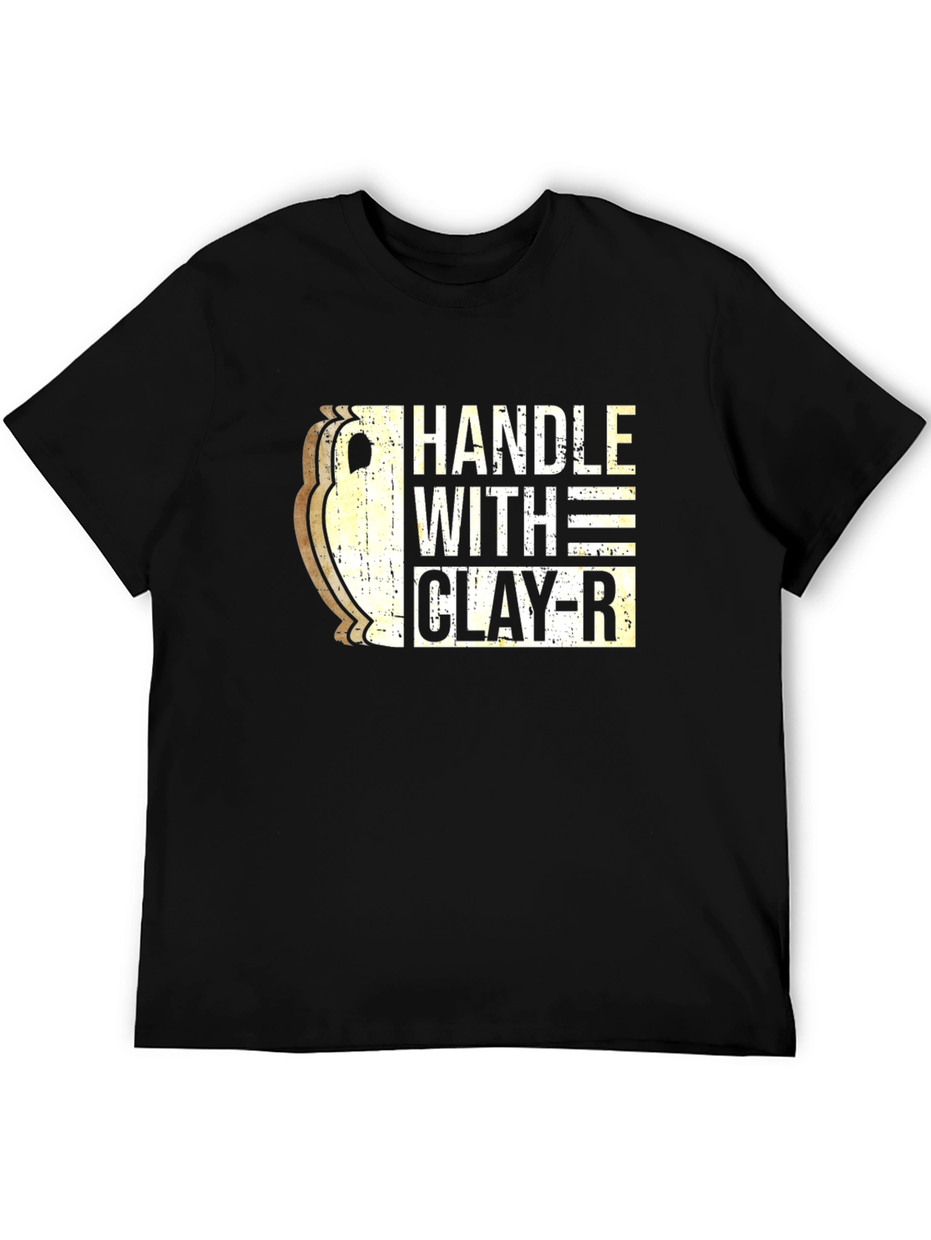 Handle With Clay-R Black Graphic T-Shirt