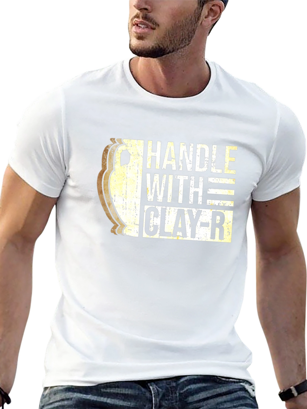 Handle With Clay-R Black Graphic T-Shirt