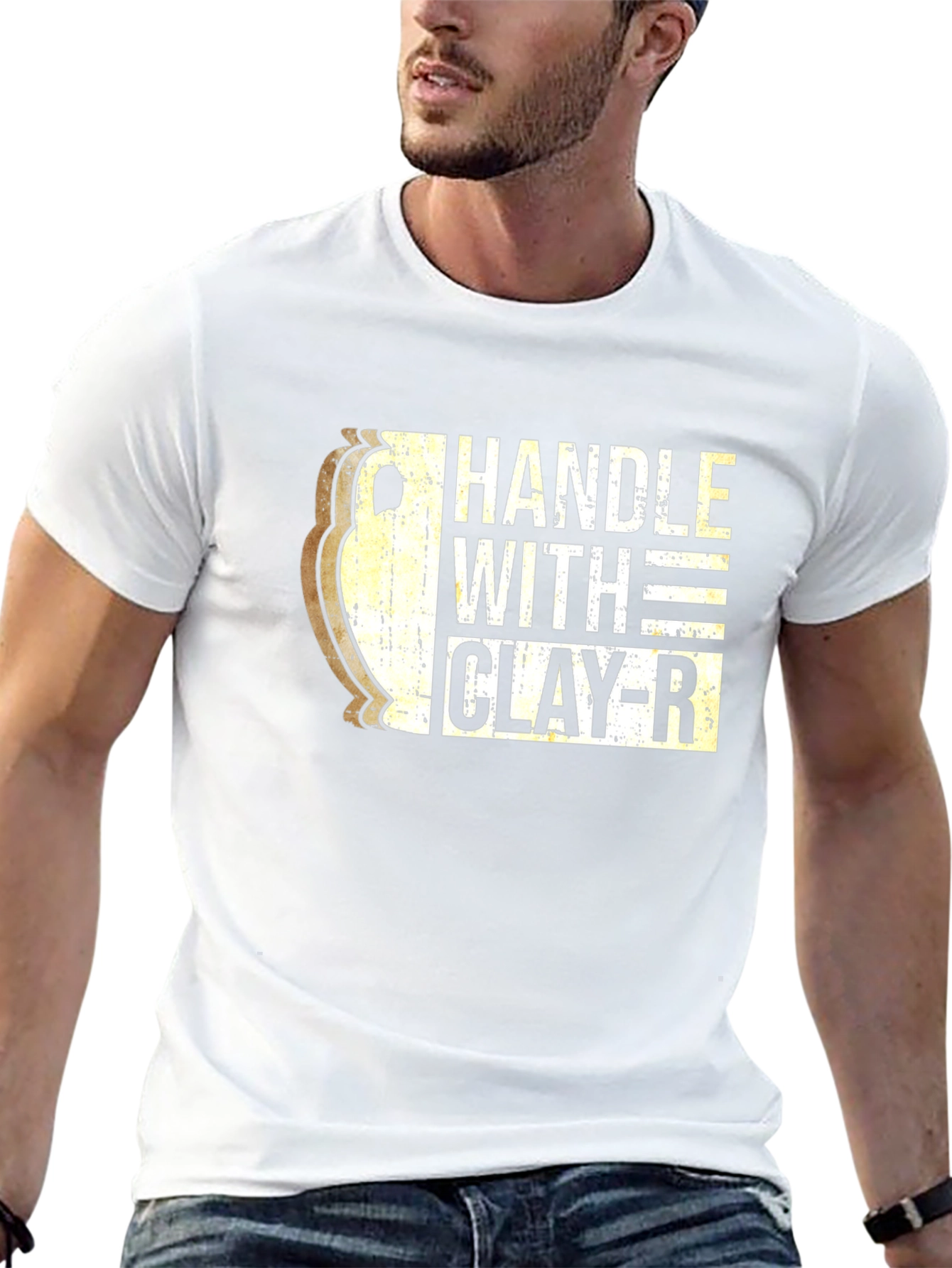 Handle With Clay-R Black Graphic T-Shirt