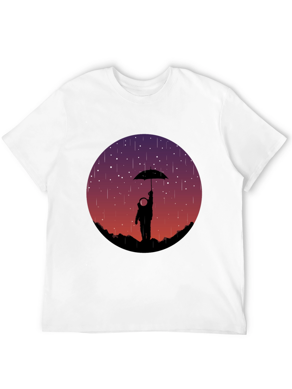 Astronaut Umbrella Graphic Tee - Mens Black T-Shirt