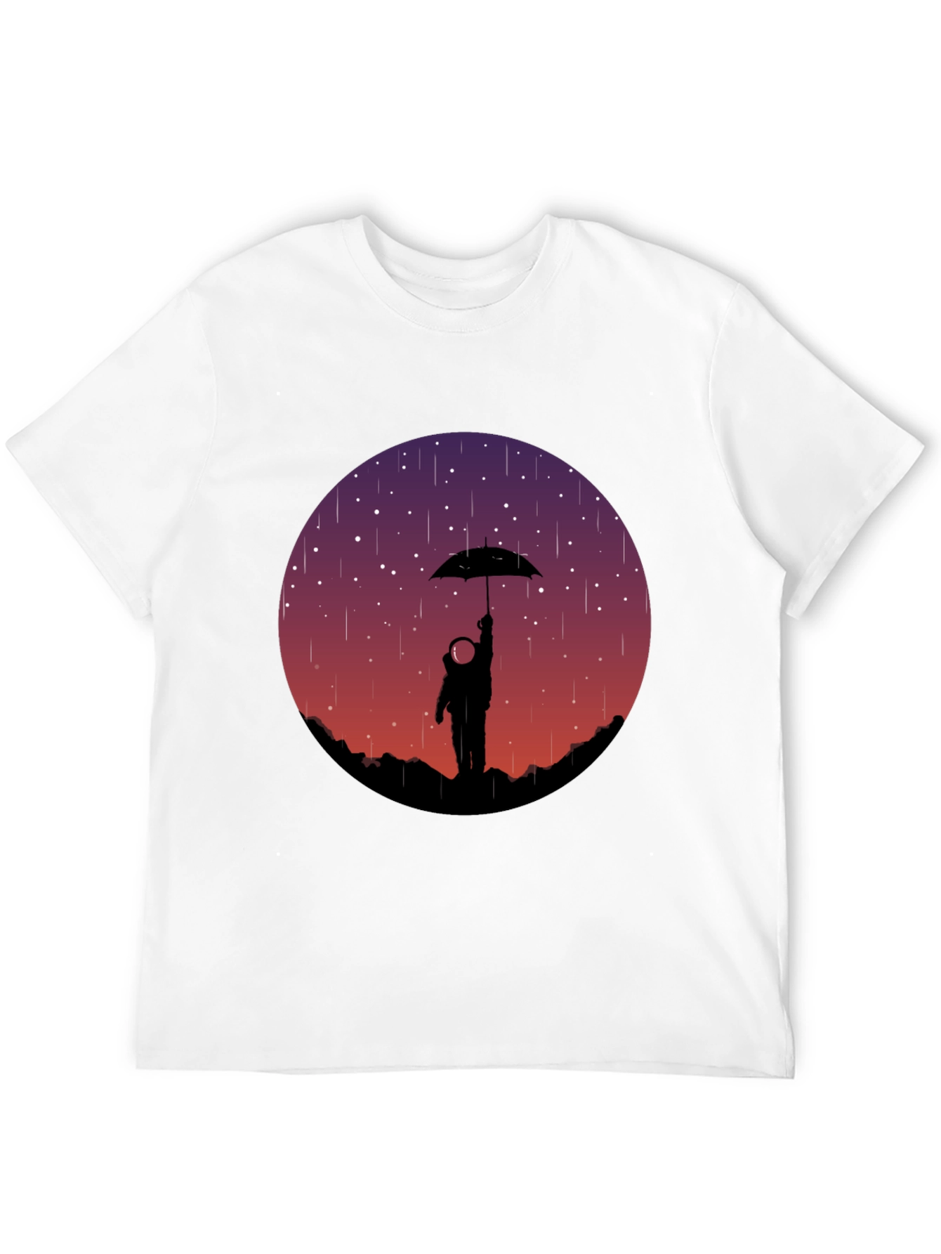 Astronaut Umbrella Graphic Tee - Mens Black T-Shirt