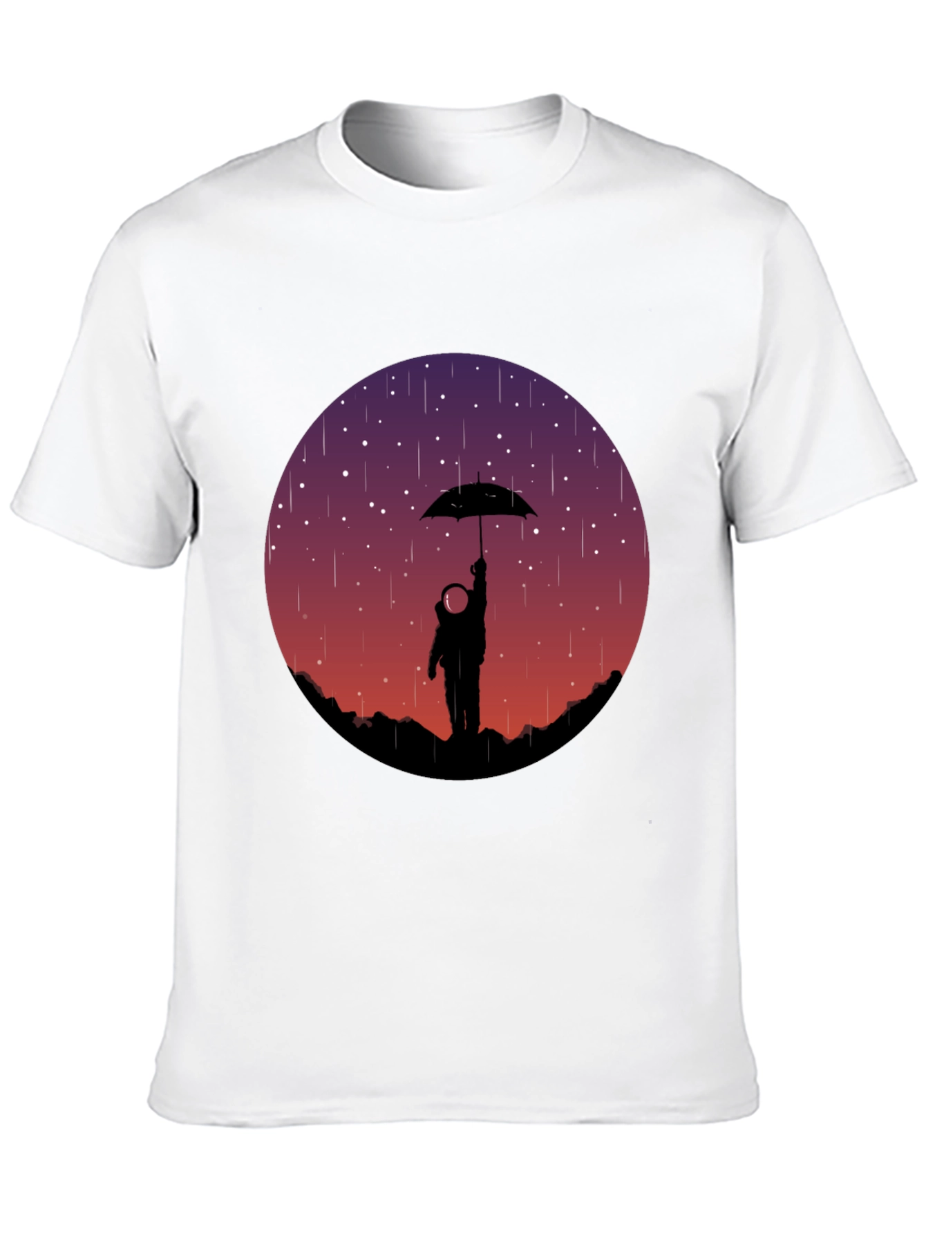Astronaut Umbrella Graphic Tee - Mens Black T-Shirt