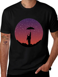 Astronaut Umbrella Graphic Tee - Mens Black T-Shirt