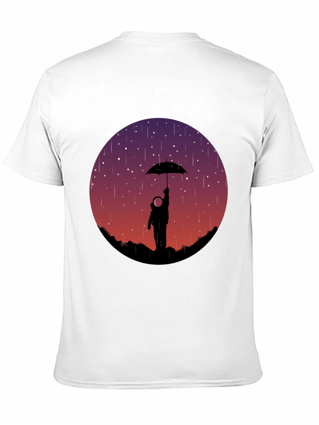 Astronaut Umbrella Graphic Tee - Mens Black T-Shirt