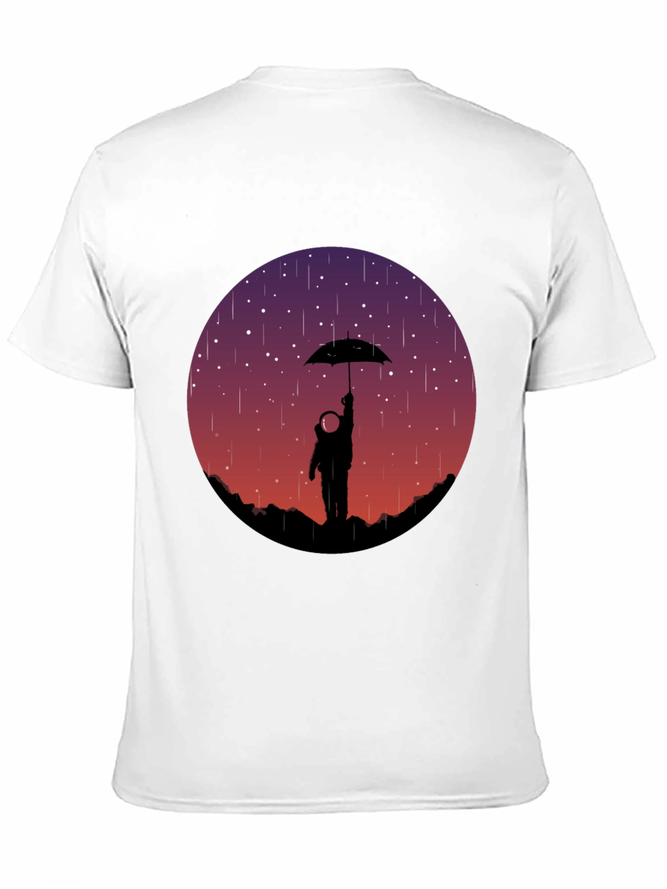 Astronaut Umbrella Graphic Tee - Mens Black T-Shirt