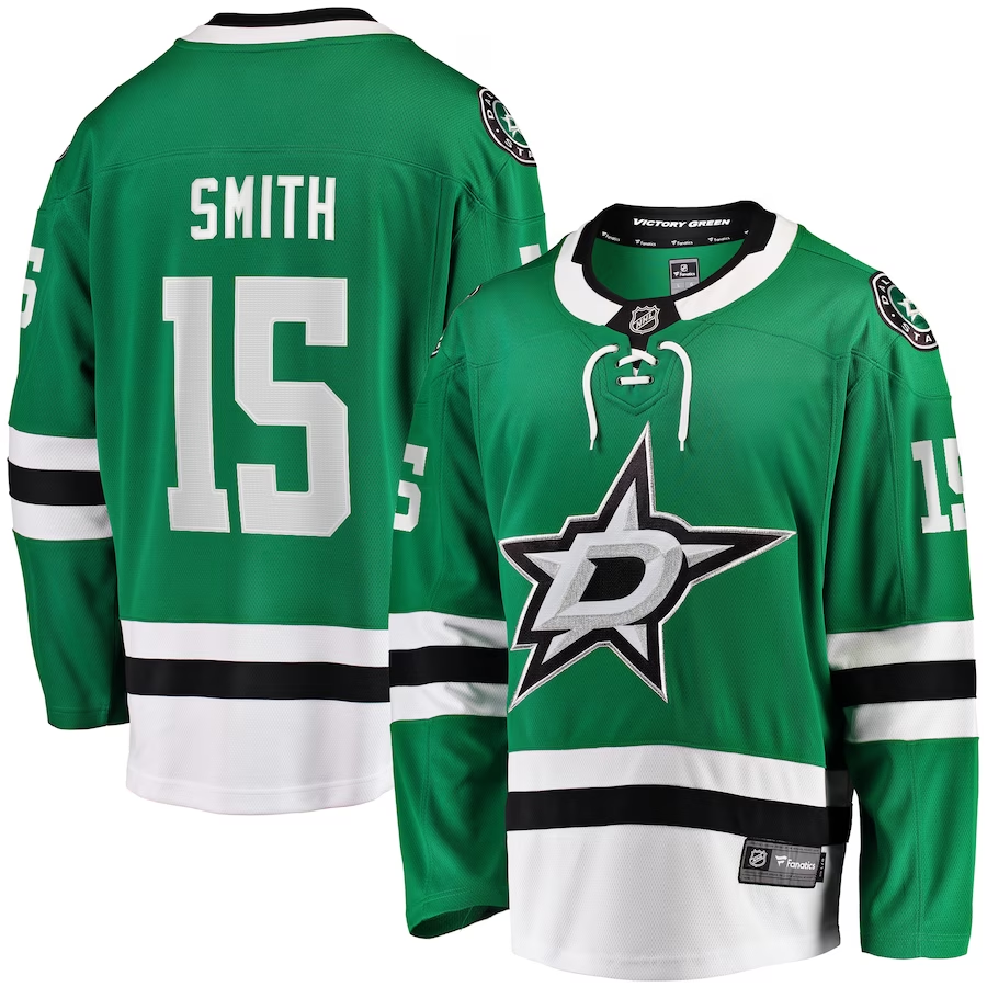 Men's Dallas Stars Craig Smith #15 Kelly Green Home Breakaway Jerseys
