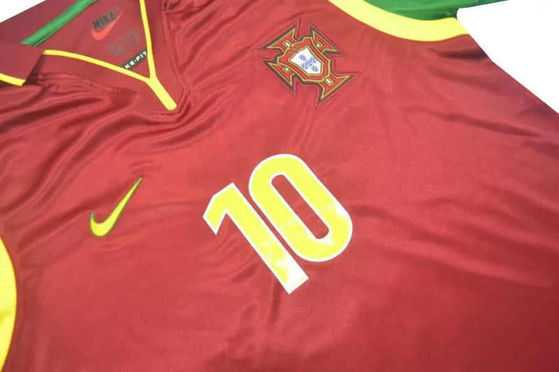1998/99 Portugal Home Retro Soccer Jersey Detail 1