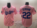 Men's Los Angeles Dodgers Clayton Kershaw #22 Pink Replica Player Jerseys