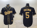 Men's Los Angeles Dodgers Freddie Freeman #5 Black Player Game Jerseys