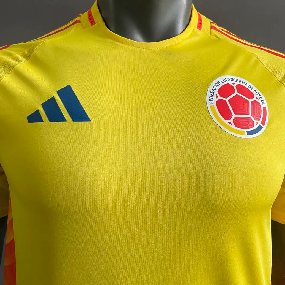 2024/25 Colombia Home Yellow Player Version Soccer Jersey Detail 1