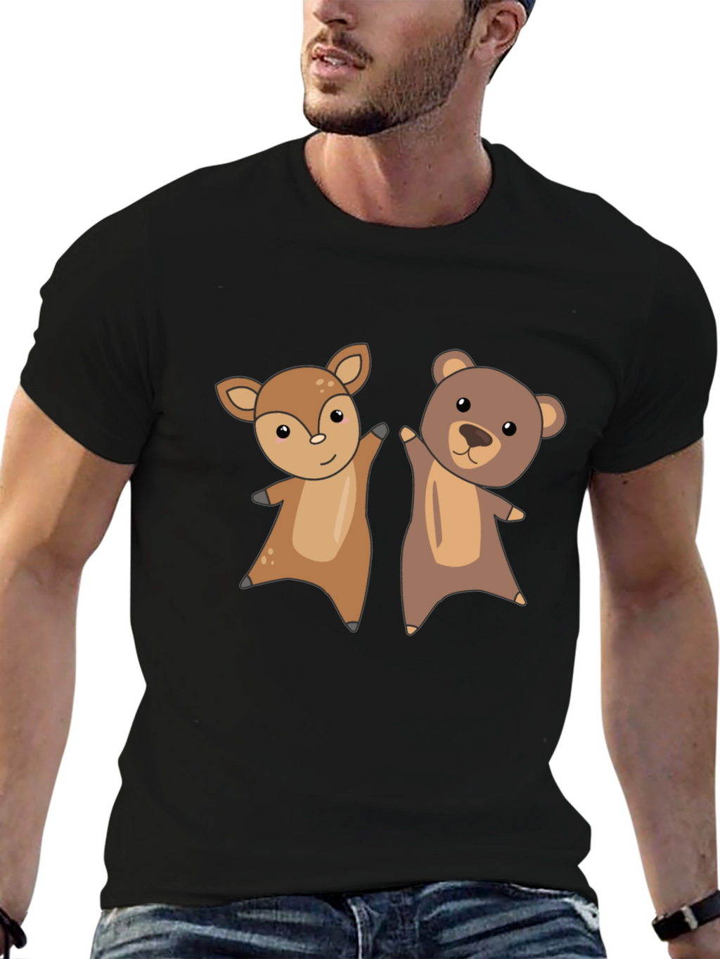 Cute Animal Cartoon Graphic T-Shirt