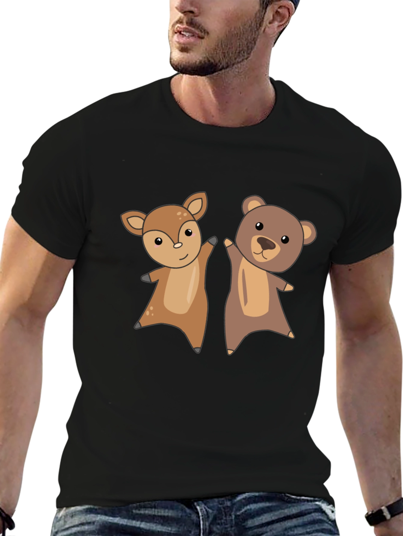 Cute Animal Cartoon Graphic T-Shirt