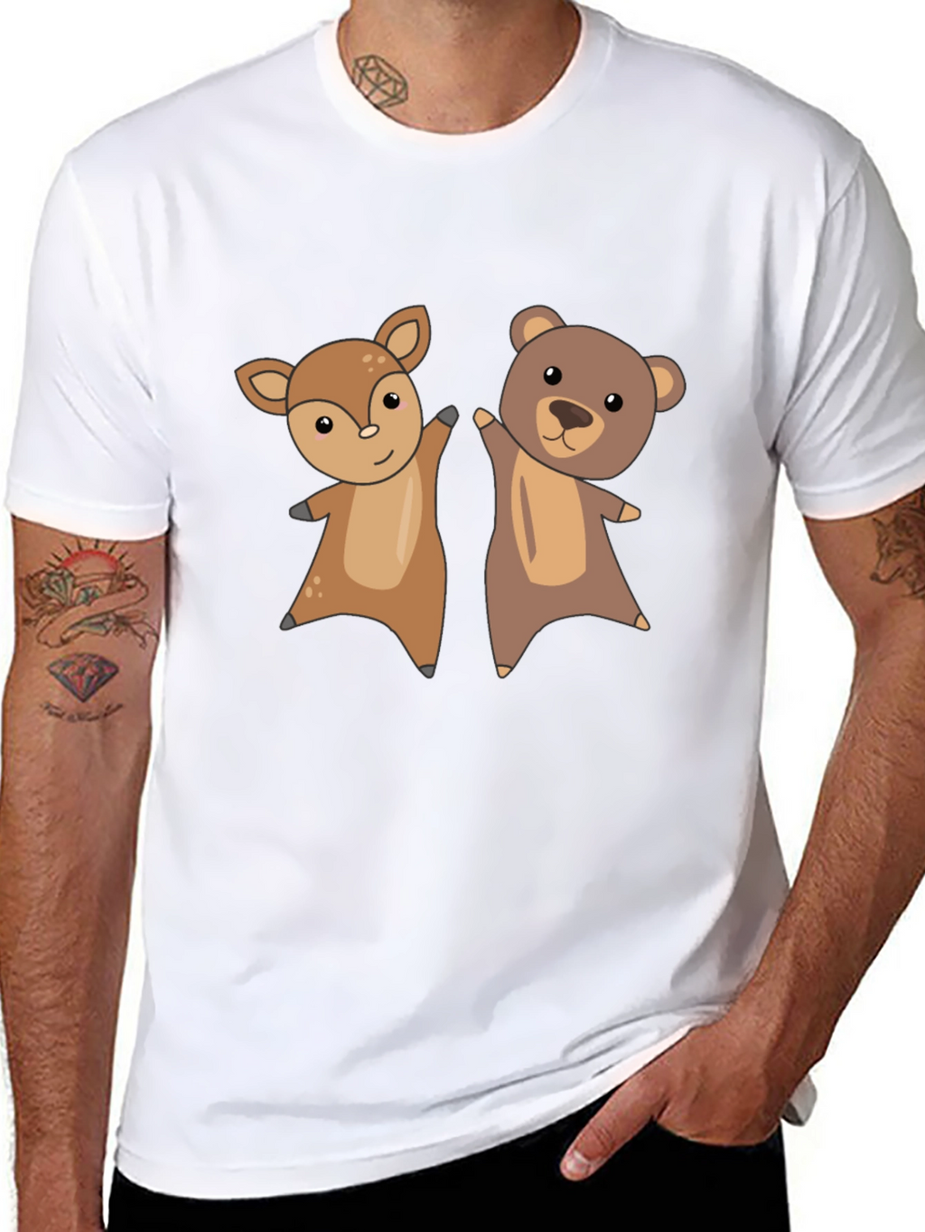Cute Animal Cartoon Graphic T-Shirt