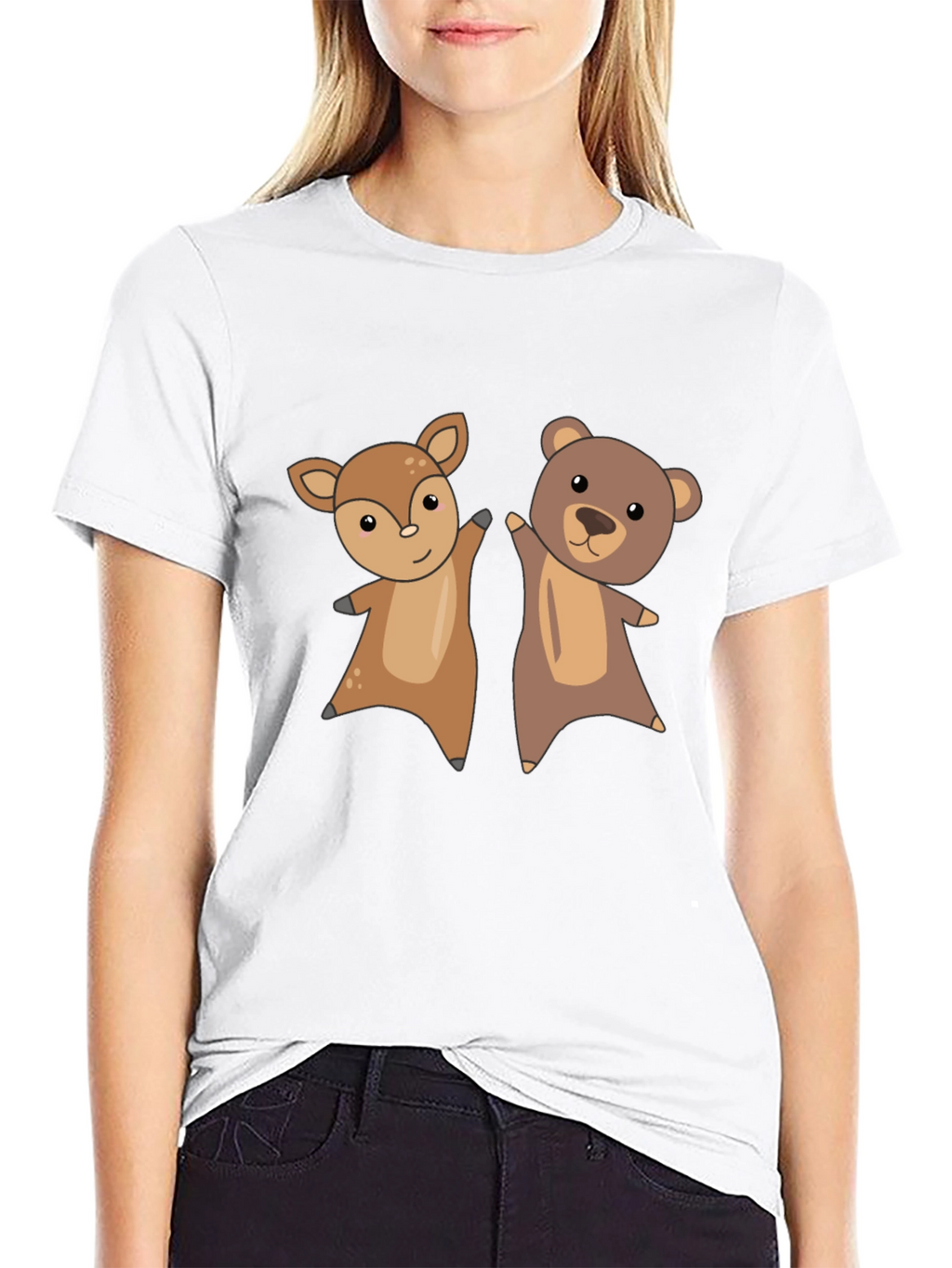 Cute Animal Cartoon Graphic T-Shirt
