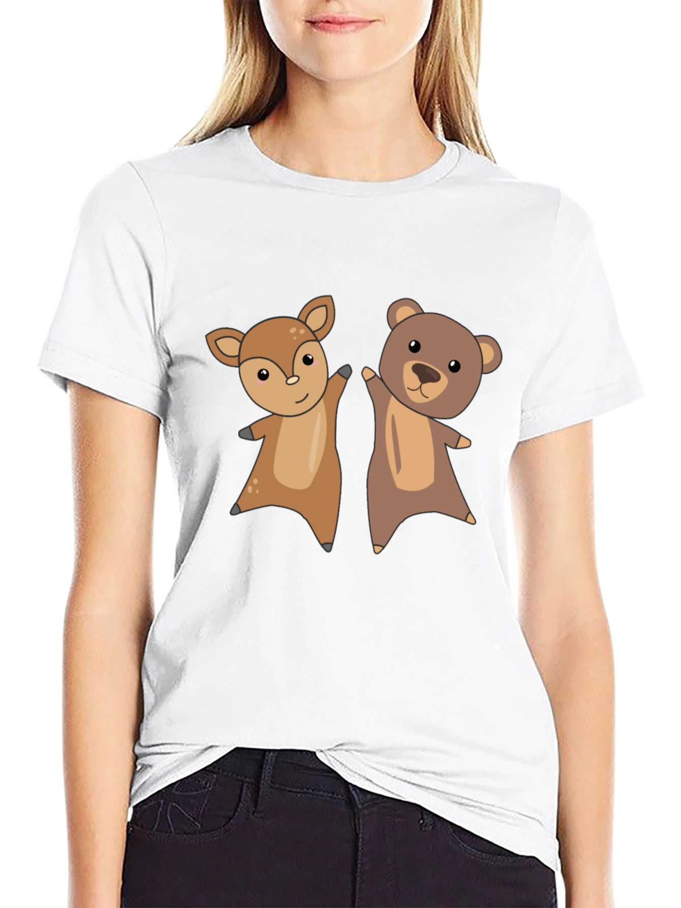 Cute Animal Cartoon Graphic T-Shirt