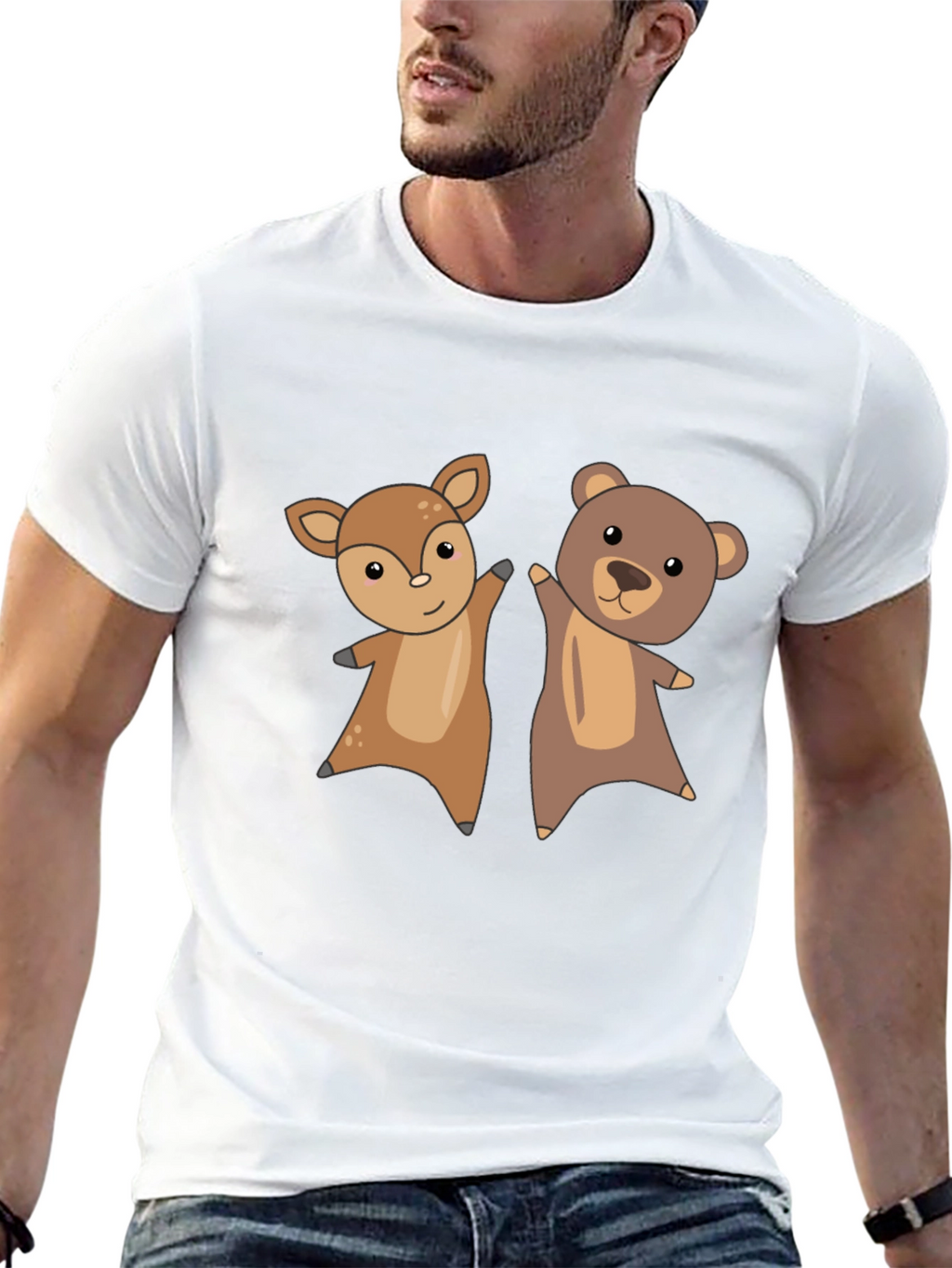 Cute Animal Cartoon Graphic T-Shirt