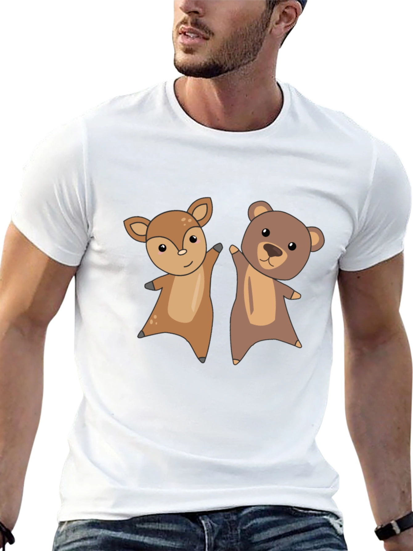 Cute Animal Cartoon Graphic T-Shirt