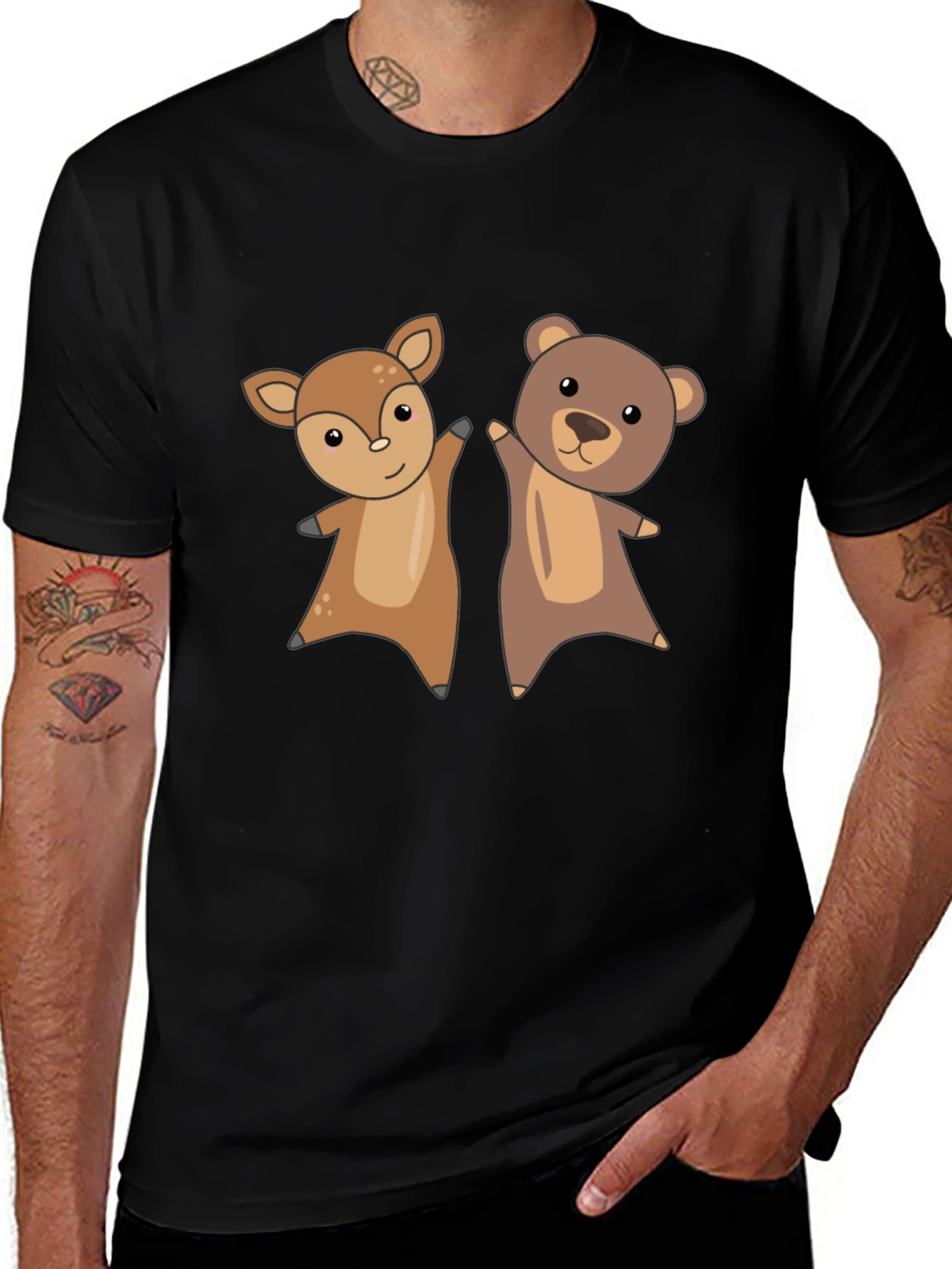 Cute Animal Cartoon Graphic T-Shirt