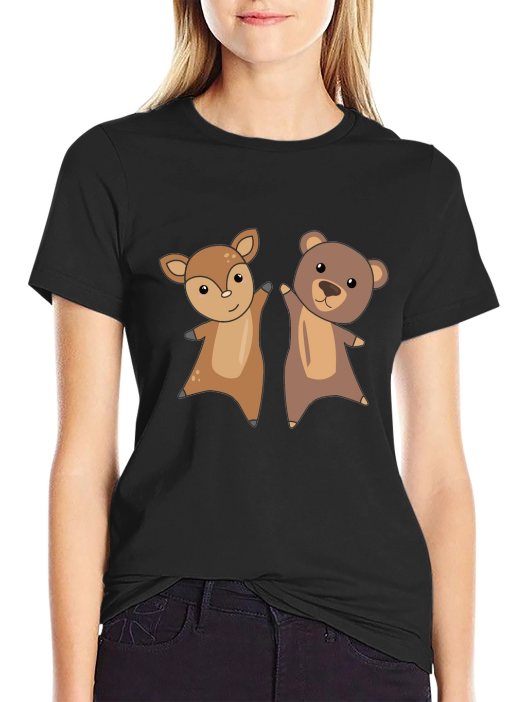 Cute Animal Cartoon Graphic T-Shirt