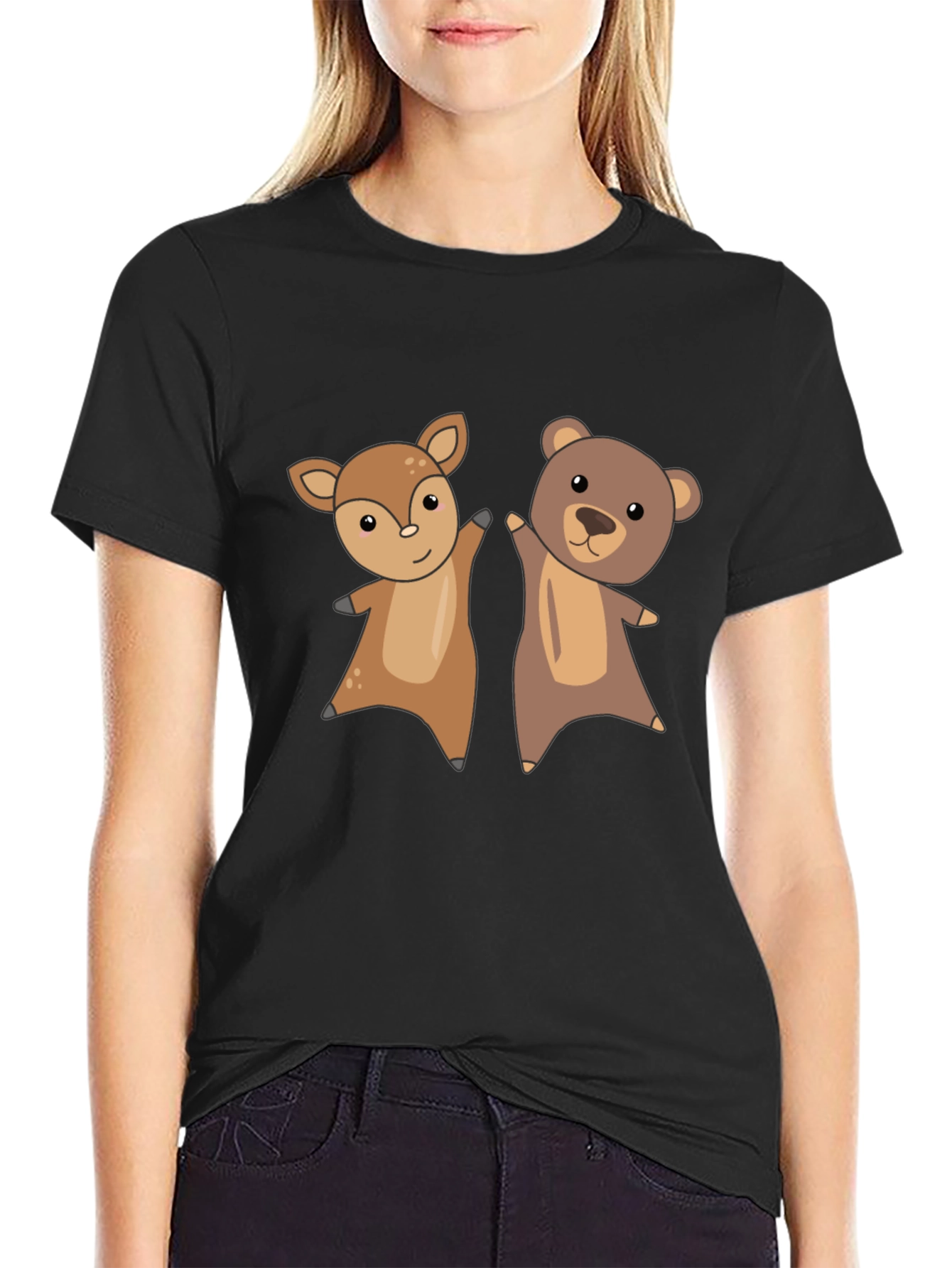 Cute Animal Cartoon Graphic T-Shirt