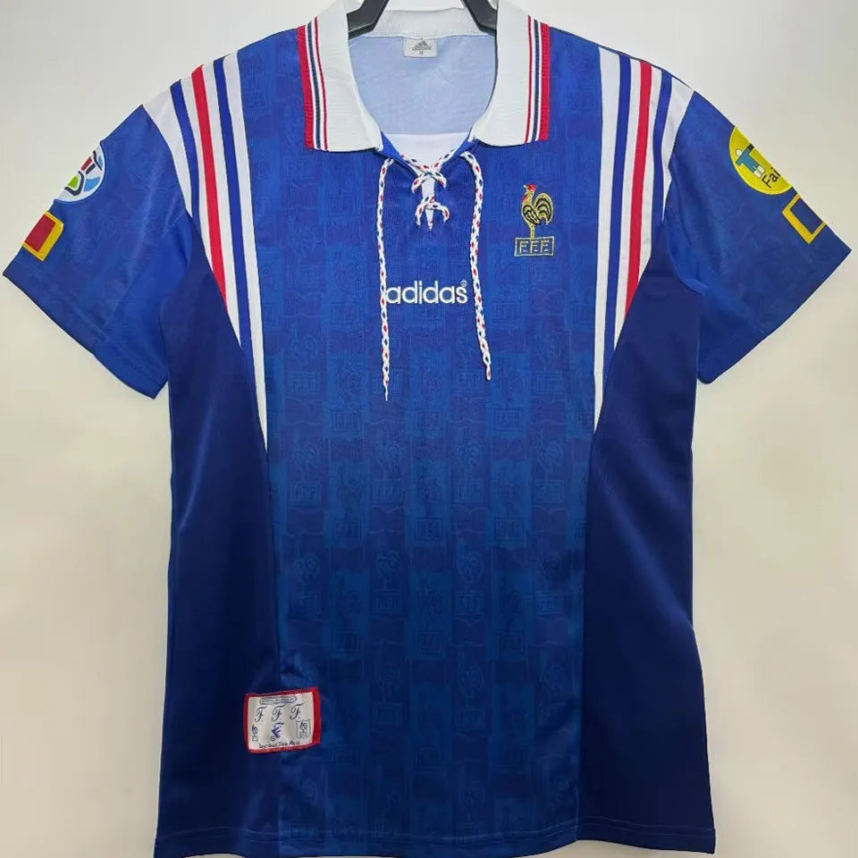2004 France Home Blue Retro Soccer Jersey Detail 2