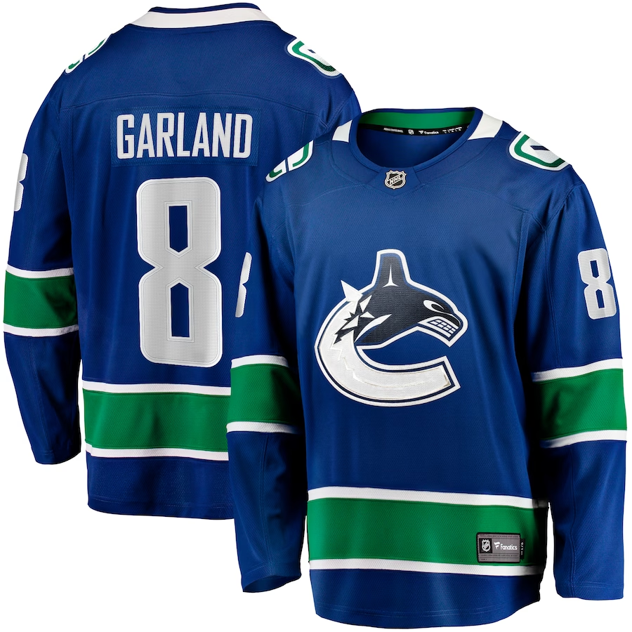 Men's Vancouver Canucks Conor Garland #8 Blue Home Breakaway Jerseys