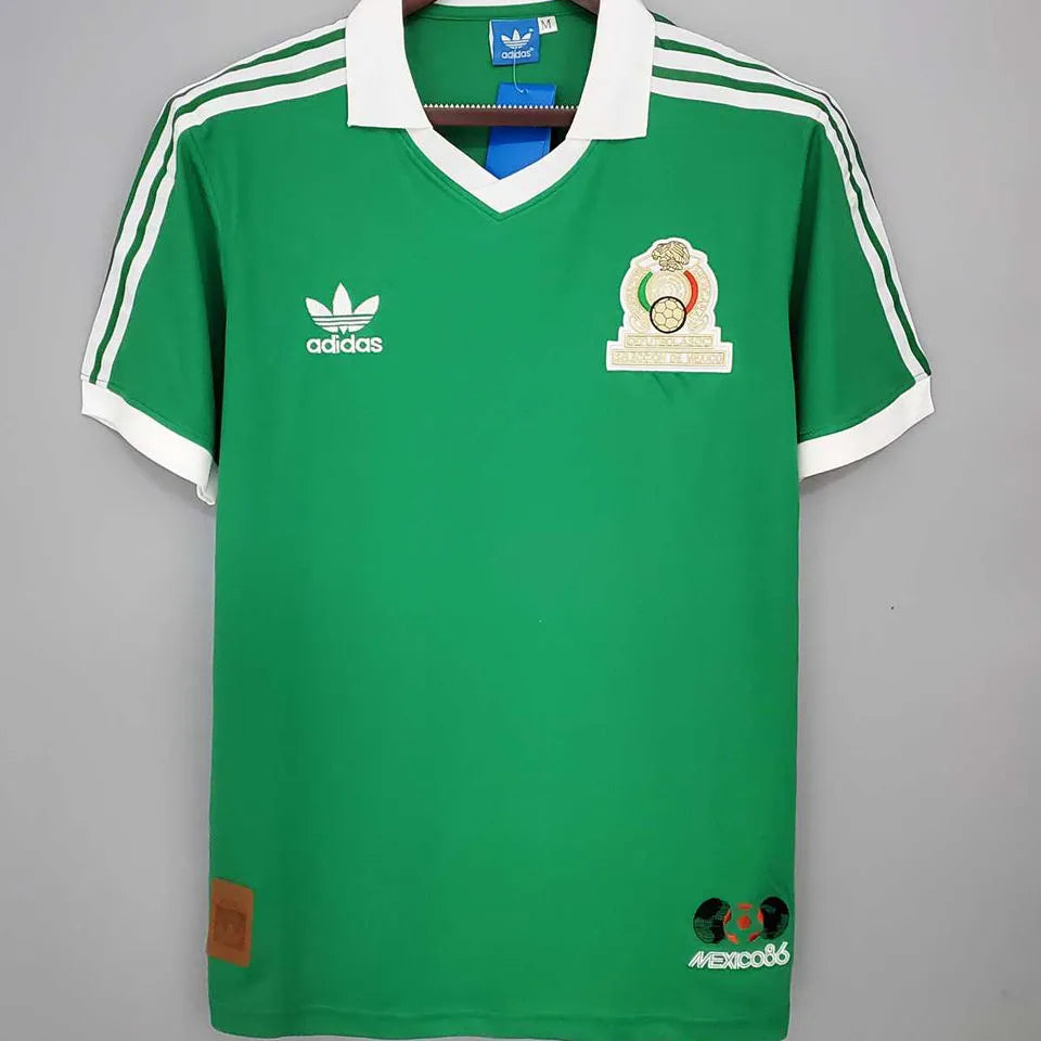 1986 Mexico Home Retro Soccer Jersey Front