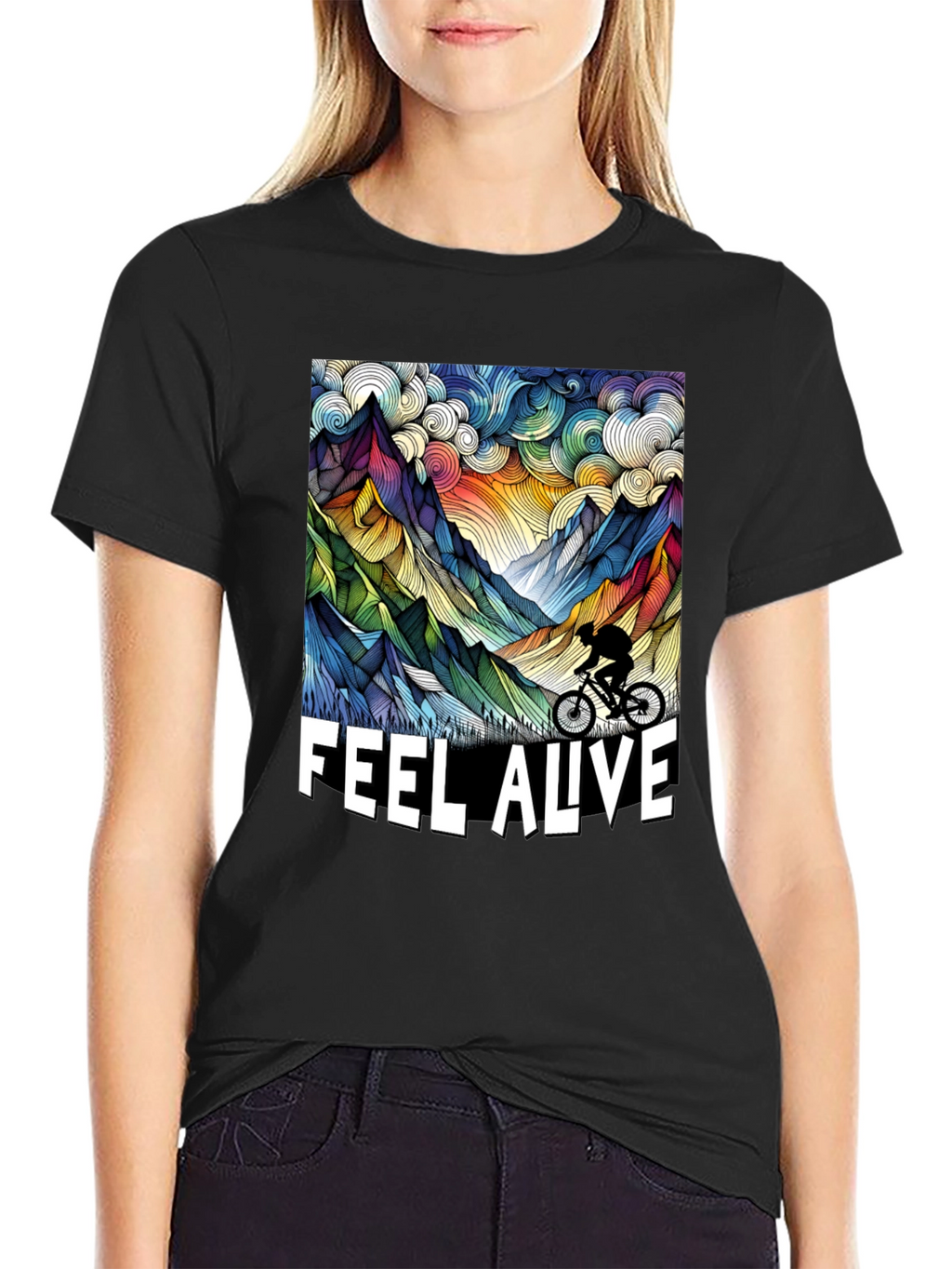 Feel Alive Mountain Biking Graphic Tee