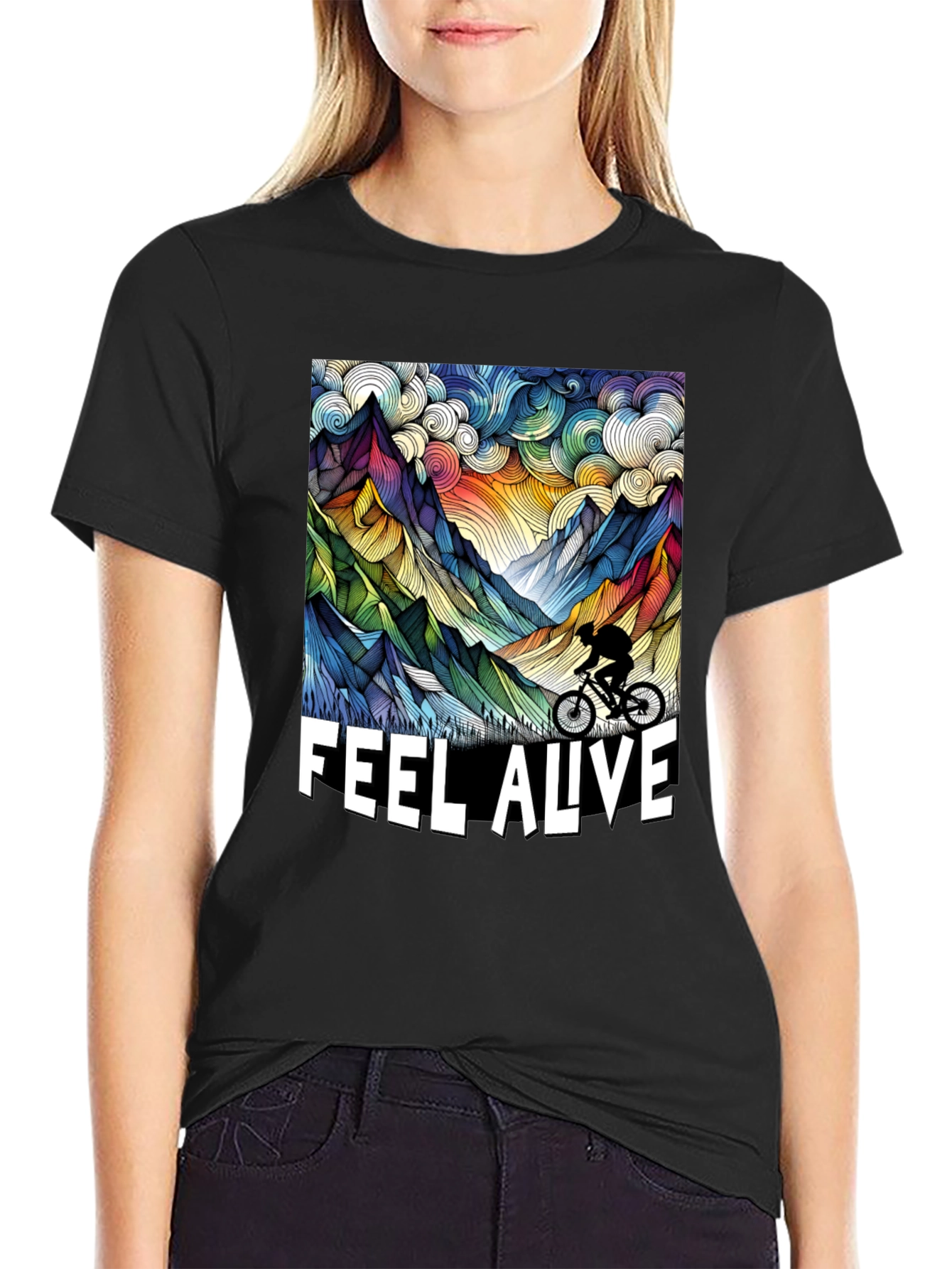 Feel Alive Mountain Biking Graphic Tee