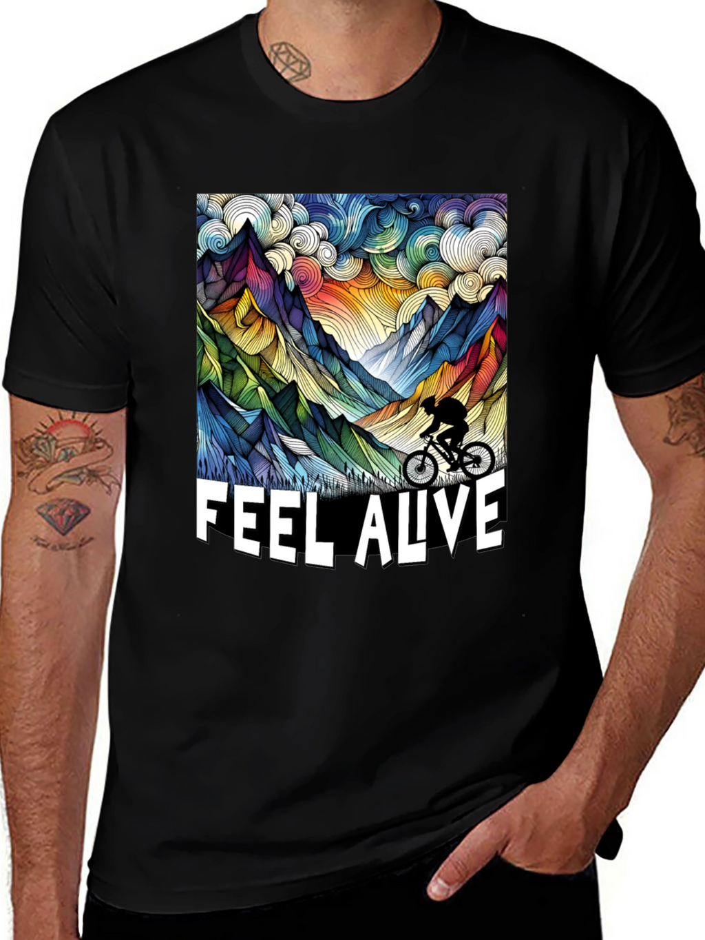 Feel Alive Mountain Biking Graphic Tee