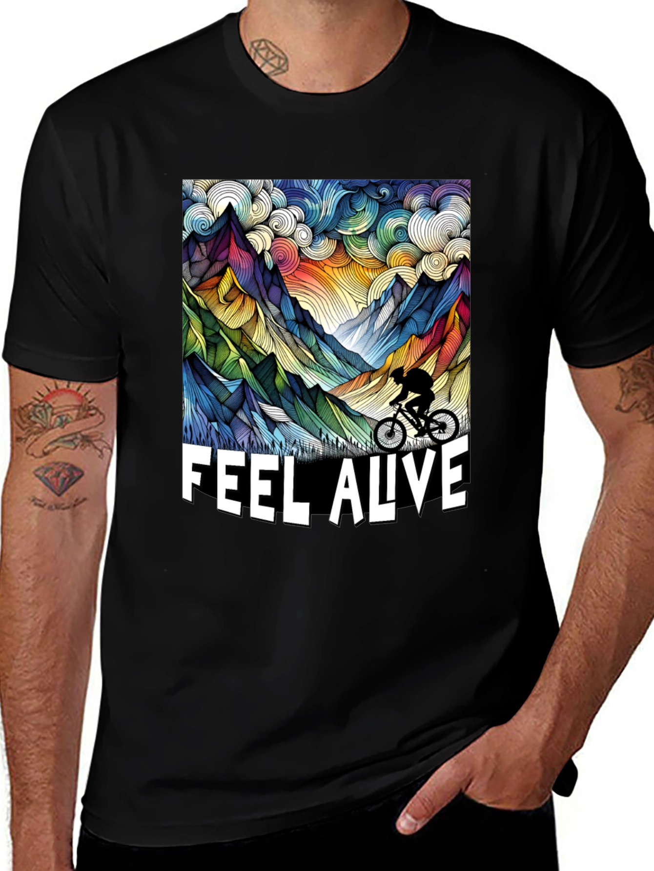 Feel Alive Mountain Biking Graphic Tee