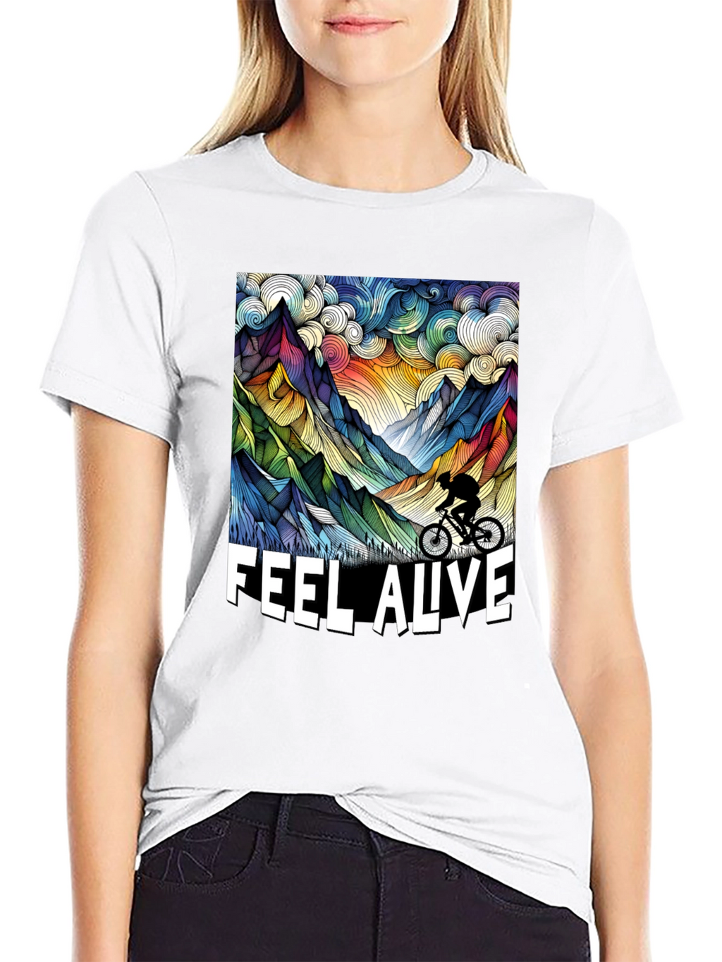 Feel Alive Mountain Biking Graphic Tee