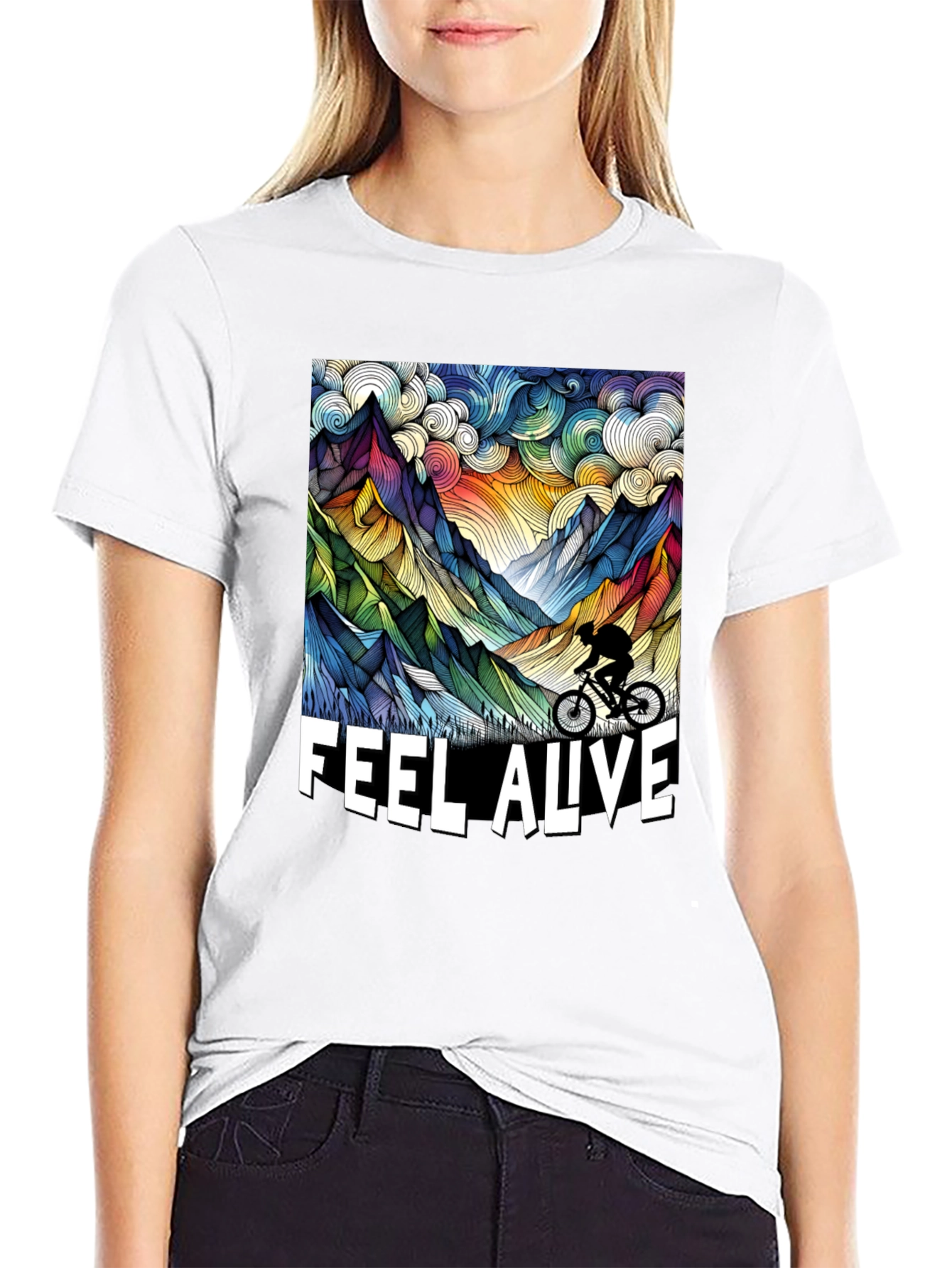 Feel Alive Mountain Biking Graphic Tee