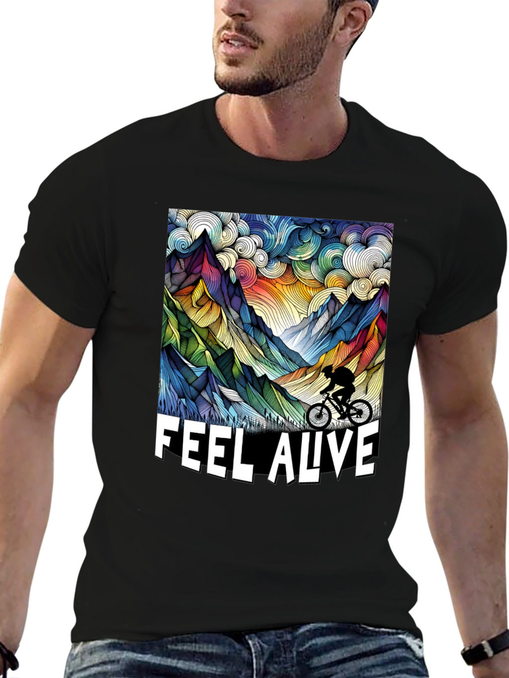 Feel Alive Mountain Biking Graphic Tee