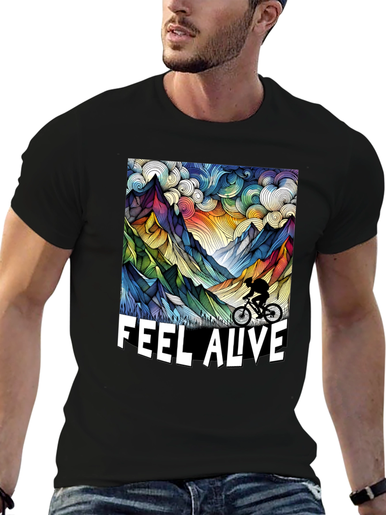 Feel Alive Mountain Biking Graphic Tee