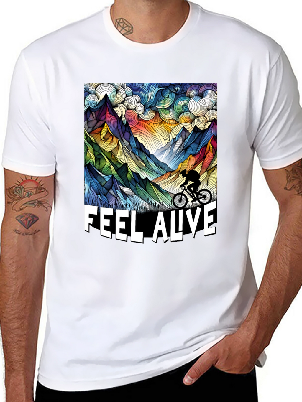 Feel Alive Mountain Biking Graphic Tee