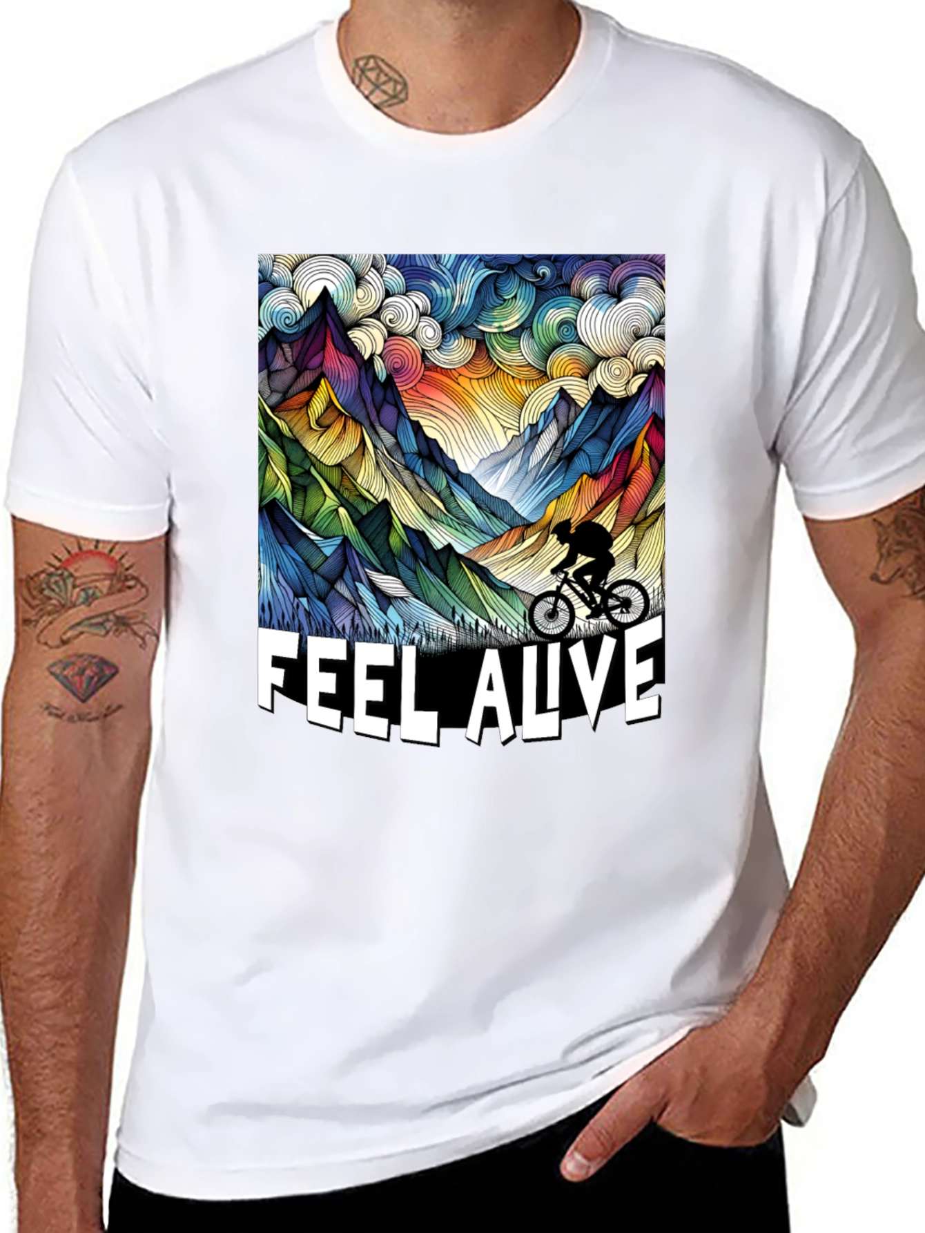 Feel Alive Mountain Biking Graphic Tee