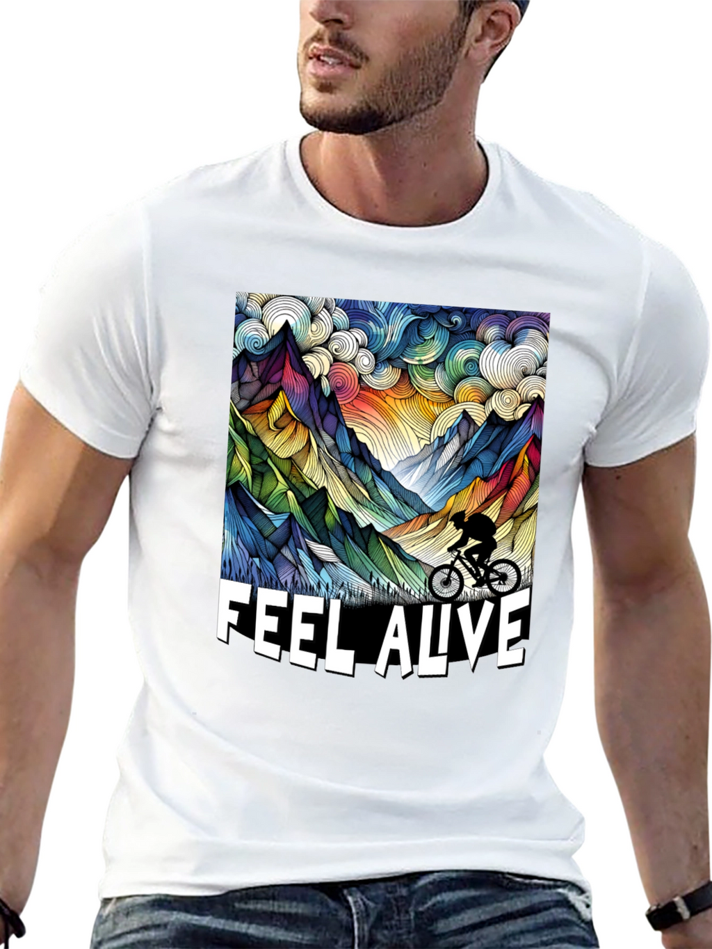 Feel Alive Mountain Biking Graphic Tee