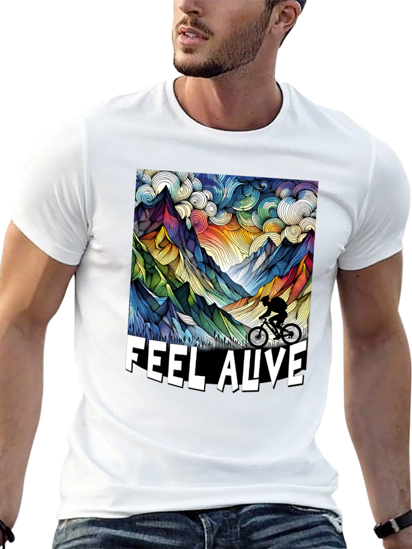 Feel Alive Mountain Biking Graphic Tee