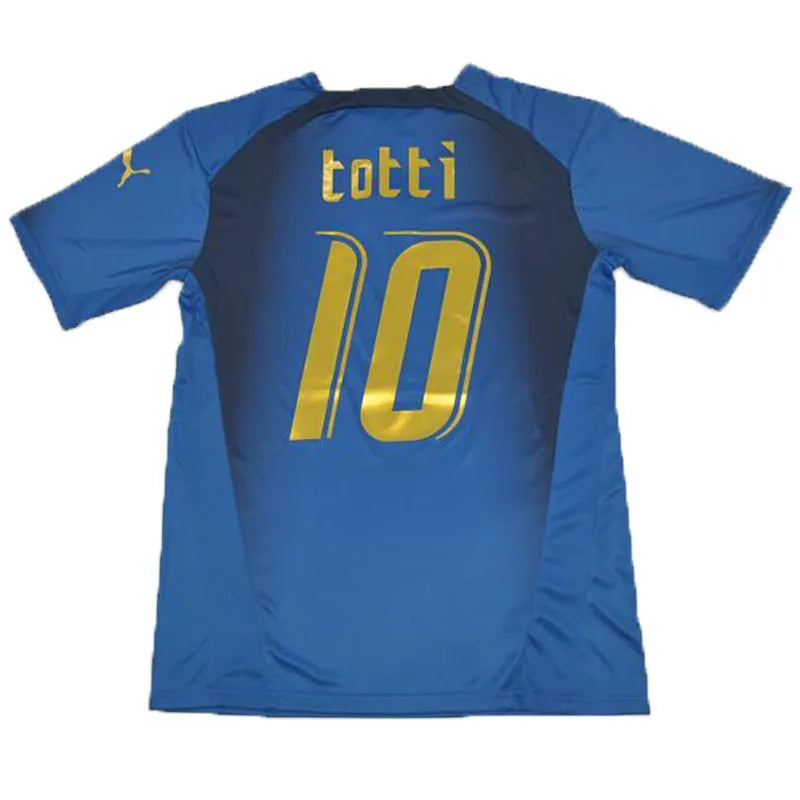 2006 Italy Home Blue Retro Soccer Jersey Detail 2