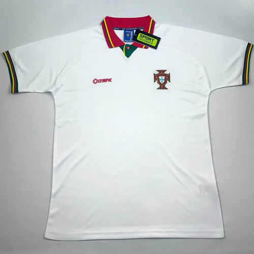 1995/96 Portugal Away White Retro Soccer Jersey Front