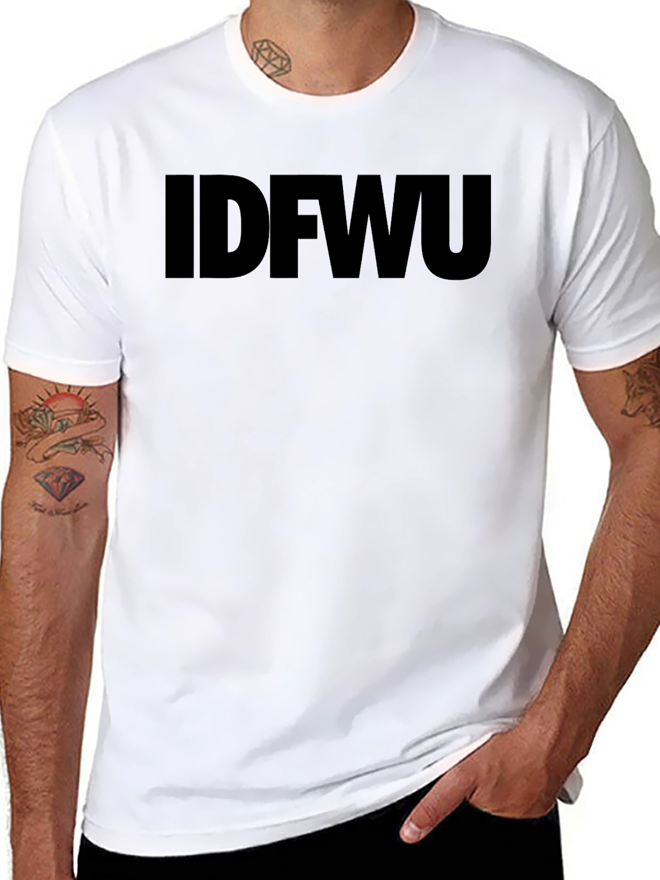 IDFWU Black Graphic T-Shirt - Bold Statement Tee