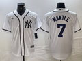 Men's New York Yankees Mickey Mantle #7 White Limited Game Jerseys