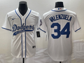 Men's Los Angeles Dodgers Fernando Valenzuela #34 White Player Jerseys Joint Edition