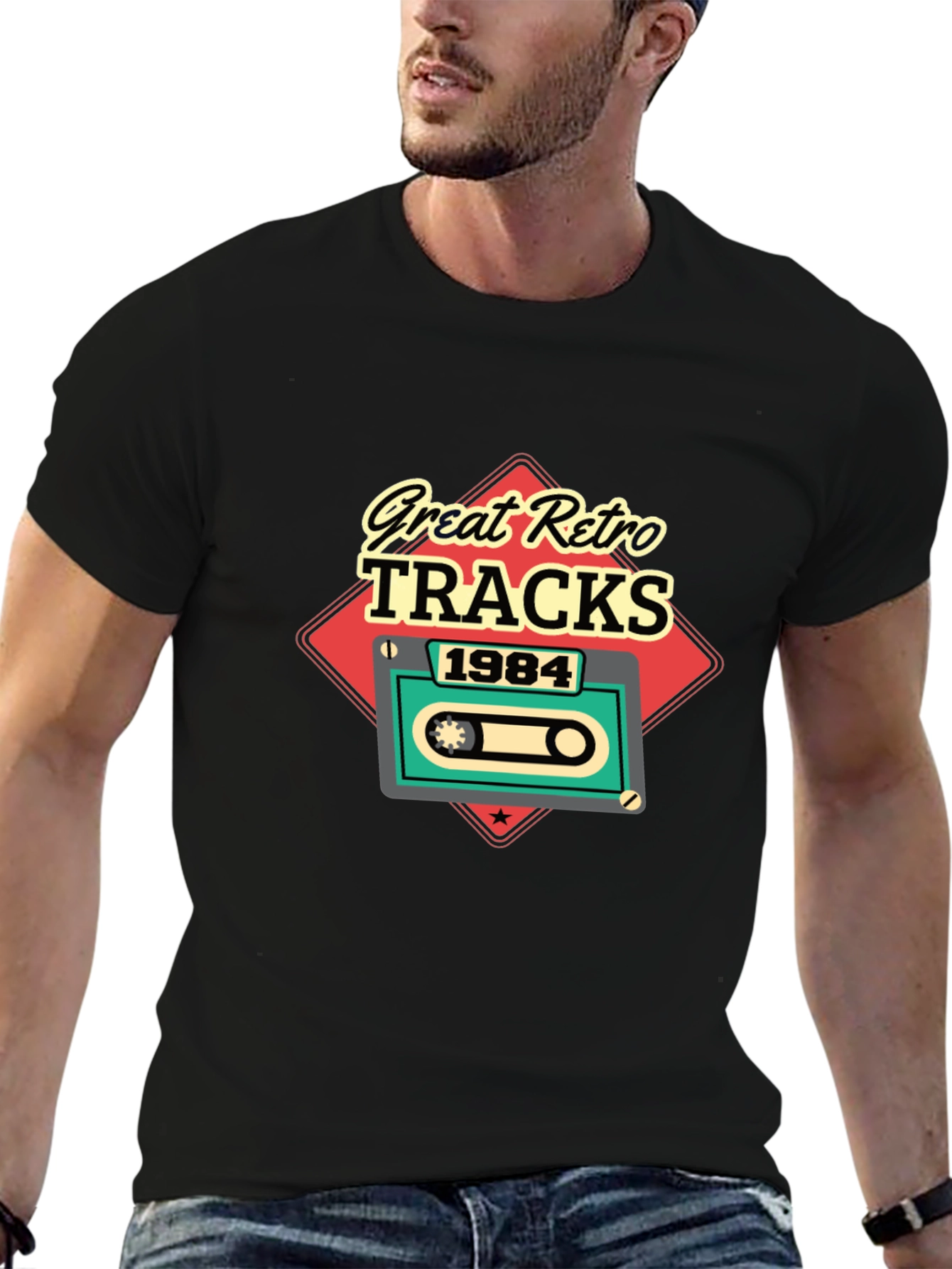 Retro Tracks 1984 Graphic Tee - Vintage Music Lover