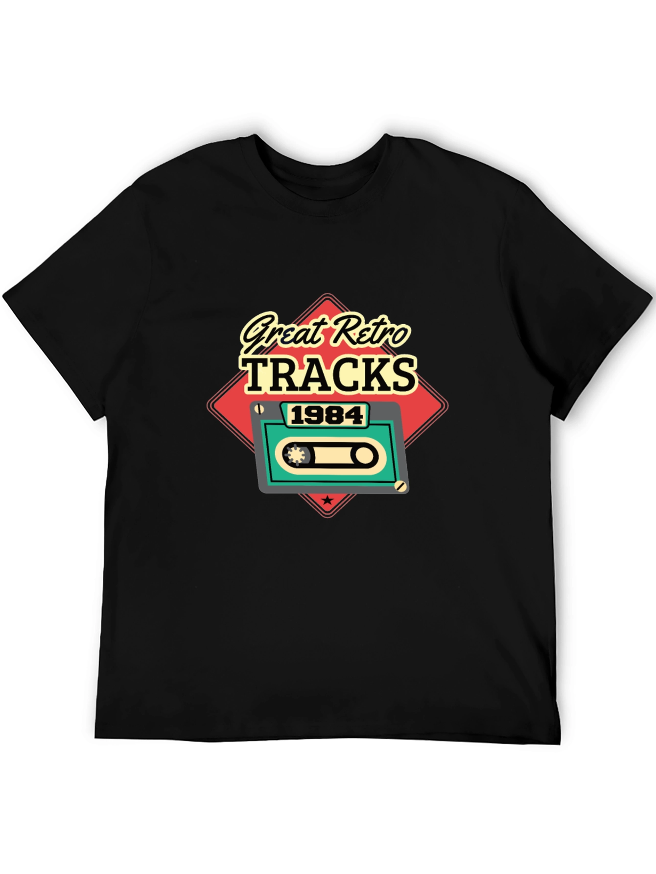 Retro Tracks 1984 Graphic Tee - Vintage Music Lover