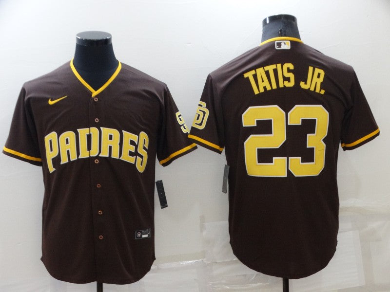 Men's San Diego Padres Fernando Tatis Jr. #23 Brown Stitched Jerseys