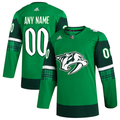 Men's Nashville Predators Kelly Green St. Patrick's Day Authentic Custom Jerseys